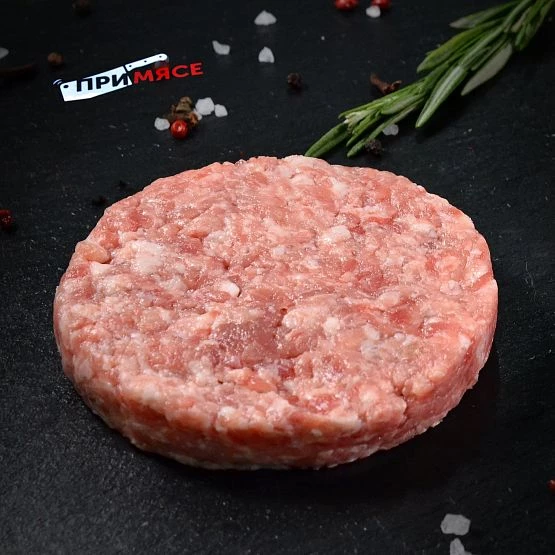 Котлета для бургера из свинины мраморных пород 